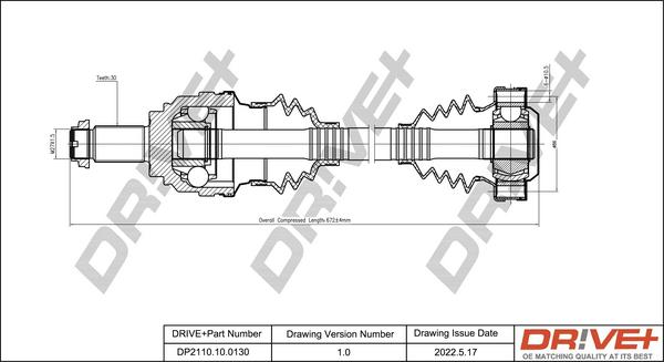 Dr!ve+ DP2110.10.0130 - Приводний вал autocars.com.ua