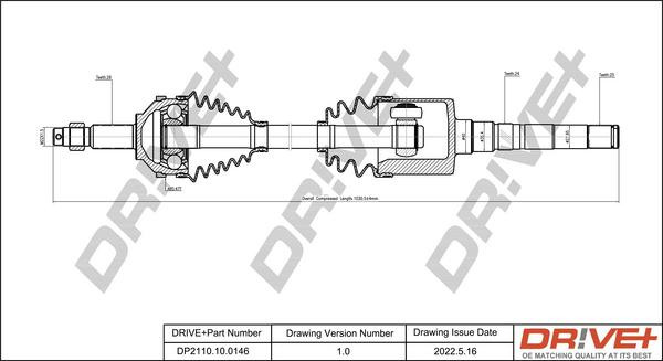 Dr!ve+ DP2110.10.0146 - Приводний вал autocars.com.ua