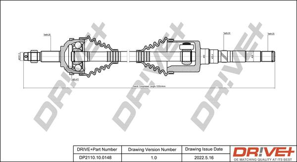 Dr!ve+ DP2110.10.0148 - Приводний вал autocars.com.ua