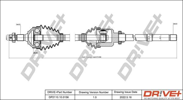 Dr!ve+ DP2110.10.0156 - Приводний вал autocars.com.ua