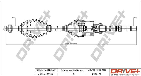 Dr!ve+ DP2110.10.0160 - Приводной вал autodnr.net