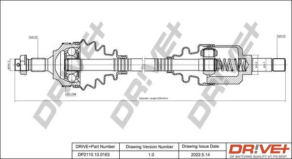 Dr!ve+ DP2110.10.0163 - Приводний вал autocars.com.ua