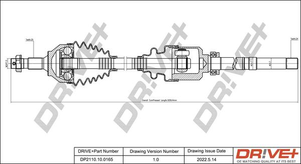 Dr!ve+ DP2110.10.0165 - Приводний вал autocars.com.ua