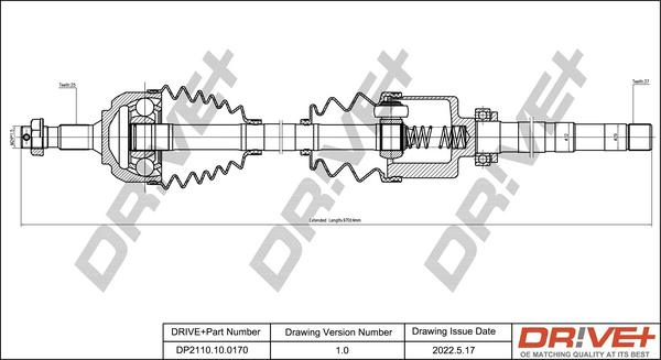 Dr!ve+ DP2110.10.0170 - Приводний вал autocars.com.ua