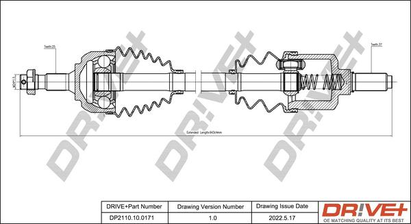 Dr!ve+ DP2110.10.0171 - Приводний вал autocars.com.ua