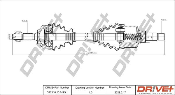 Dr!ve+ DP2110.10.0175 - Приводний вал autocars.com.ua