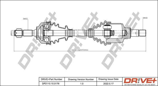 Dr!ve+ DP2110.10.0176 - Приводний вал autocars.com.ua