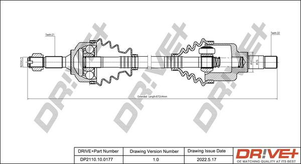 Dr!ve+ DP2110.10.0177 - Приводний вал autocars.com.ua