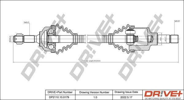 Dr!ve+ DP2110.10.0179 - Приводний вал autocars.com.ua