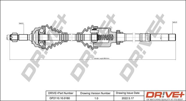 Dr!ve+ DP2110.10.0180 - Приводной вал autodnr.net