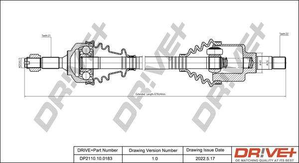 Dr!ve+ DP2110.10.0183 - Приводний вал autocars.com.ua