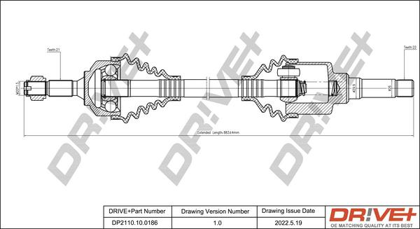 Dr!ve+ DP2110.10.0186 - Приводной вал autodnr.net