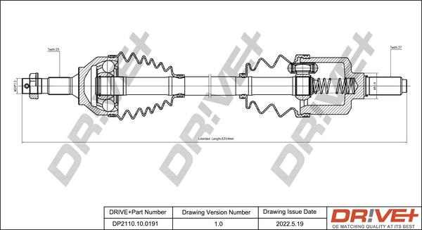 Dr!ve+ DP2110.10.0191 - Приводний вал autocars.com.ua