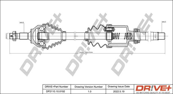 Dr!ve+ DP2110.10.0192 - Приводний вал autocars.com.ua