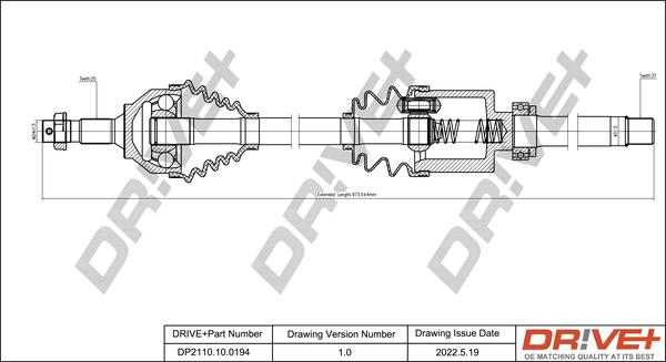 Dr!ve+ DP2110.10.0194 - Приводний вал autocars.com.ua