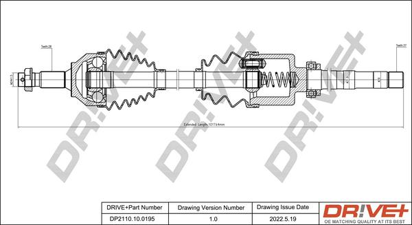 Dr!ve+ DP2110.10.0195 - Приводний вал autocars.com.ua