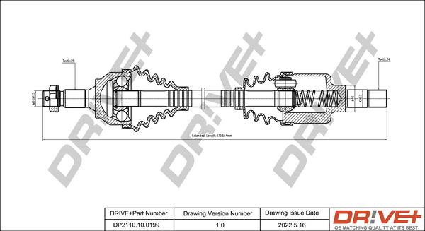 Dr!ve+ DP2110.10.0199 - Приводний вал autocars.com.ua