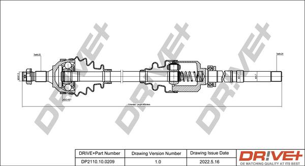 Dr!ve+ DP2110.10.0209 - Приводний вал autocars.com.ua