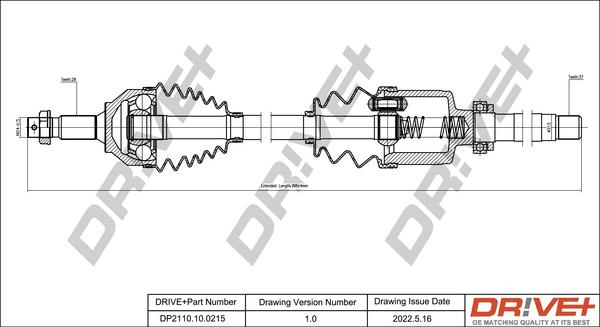 Dr!ve+ DP2110.10.0215 - Приводний вал autocars.com.ua