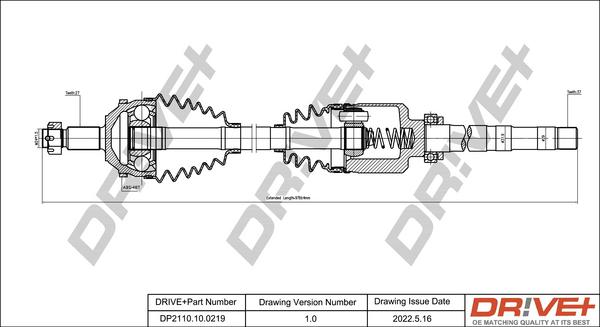 Dr!ve+ DP2110.10.0219 - Приводний вал autocars.com.ua