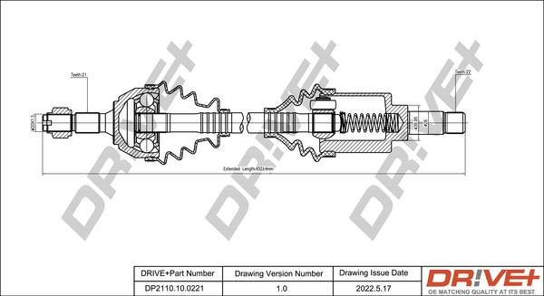 Dr!ve+ DP2110.10.0221 - Приводной вал autodnr.net