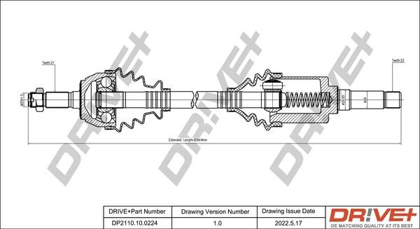 Dr!ve+ DP2110.10.0224 - Приводний вал autocars.com.ua