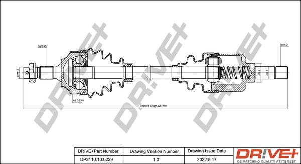 Dr!ve+ DP2110.10.0229 - Приводний вал autocars.com.ua