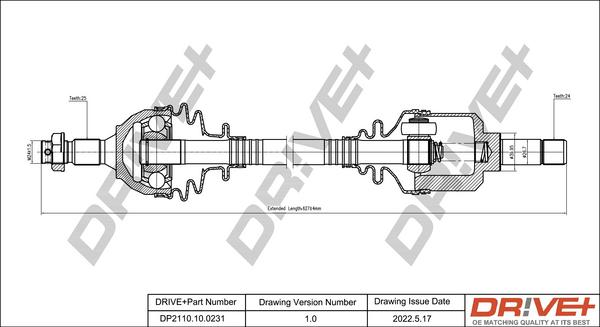 Dr!ve+ DP2110.10.0231 - Приводний вал autocars.com.ua