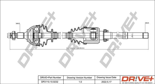 Dr!ve+ DP2110.10.0232 - Приводний вал autocars.com.ua