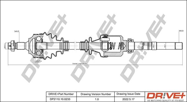 Dr!ve+ DP2110.10.0233 - Приводний вал autocars.com.ua