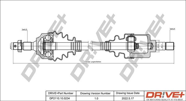 Dr!ve+ DP2110.10.0234 - Приводний вал autocars.com.ua