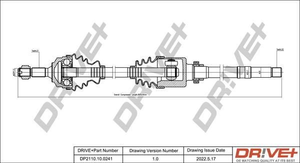 Dr!ve+ DP2110.10.0241 - Приводний вал autocars.com.ua