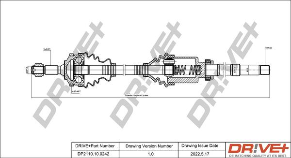 Dr!ve+ DP2110.10.0242 - Приводний вал autocars.com.ua