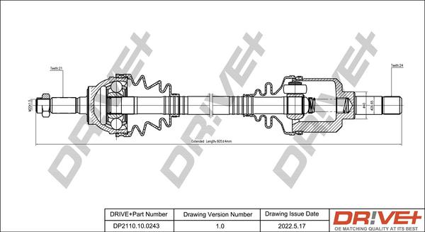 Dr!ve+ DP2110.10.0243 - Приводний вал autocars.com.ua