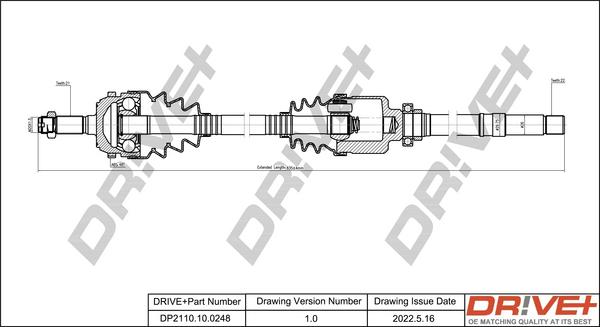 Dr!ve+ DP2110.10.0248 - Приводний вал autocars.com.ua