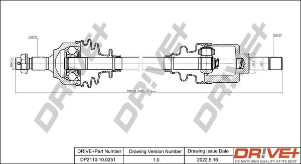 Dr!ve+ DP2110.10.0251 - Приводний вал autocars.com.ua