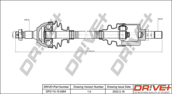 Dr!ve+ DP2110.10.0264 - Приводний вал autocars.com.ua