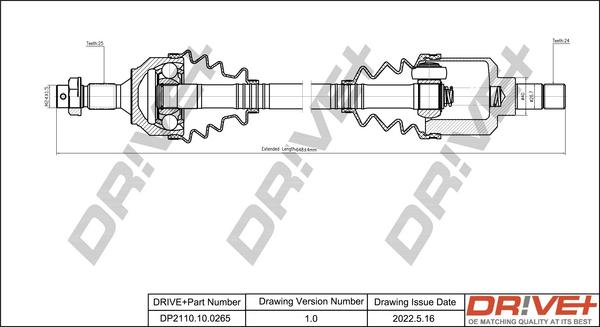 Dr!ve+ DP2110.10.0265 - Приводний вал autocars.com.ua