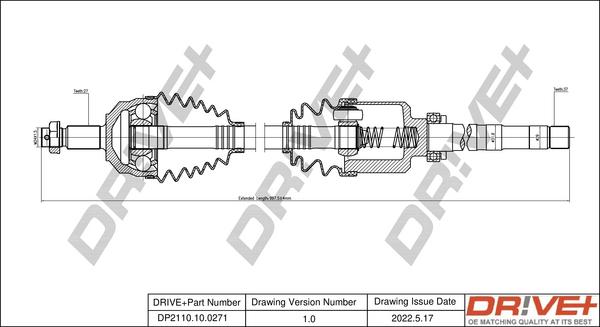 Dr!ve+ DP2110.10.0271 - Приводний вал autocars.com.ua