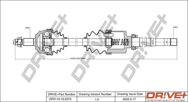 Dr!ve+ DP2110.10.0272 - Приводний вал autocars.com.ua