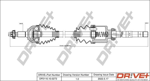 Dr!ve+ DP2110.10.0273 - Приводний вал autocars.com.ua