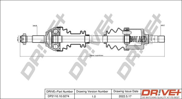 Dr!ve+ DP2110.10.0274 - Приводний вал autocars.com.ua