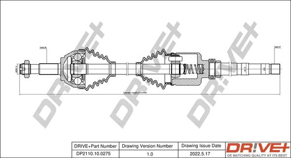 Dr!ve+ DP2110.10.0275 - Приводний вал autocars.com.ua