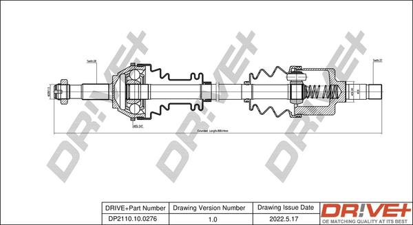 Dr!ve+ DP2110.10.0276 - Приводний вал autocars.com.ua