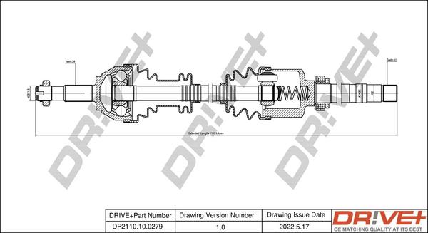 Dr!ve+ DP2110.10.0279 - Приводний вал autocars.com.ua