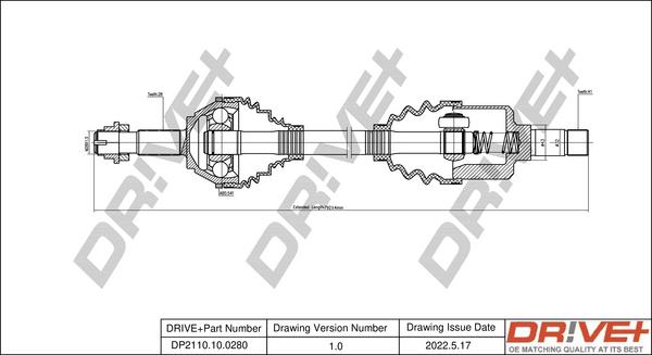 Dr!ve+ DP2110.10.0280 - Приводний вал autocars.com.ua