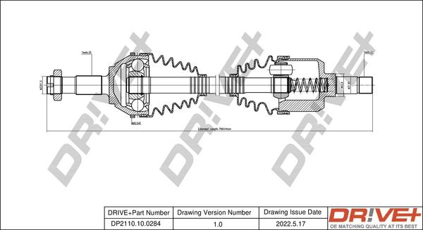 Dr!ve+ DP2110.10.0284 - Приводний вал autocars.com.ua