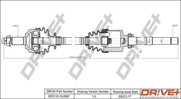 Dr!ve+ DP2110.10.0287 - Приводной вал autodnr.net