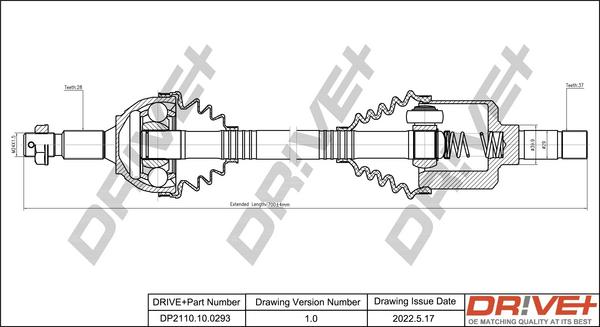 Dr!ve+ DP2110.10.0293 - Приводний вал autocars.com.ua