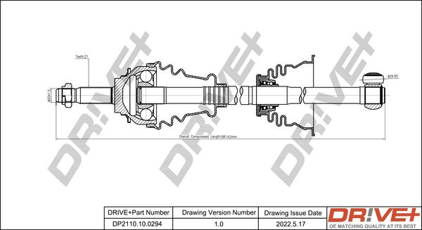 Dr!ve+ DP2110.10.0294 - Приводной вал autodnr.net